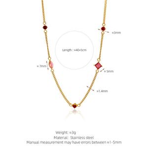 Colliers élégants et durables en acier inoxydable avec zircon, pendentifs minimalistes tendance pour femmes - Product Image 6