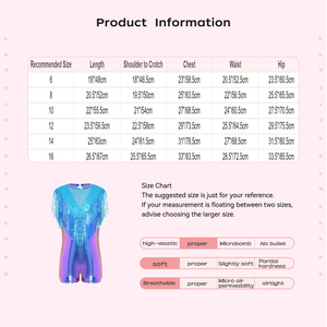 Tenues de danse surprise pour filles de 6 à 16 ans, combinaison métallique, body, vêtements de scène pour les cours de danse, costumes lyriques - Product Image 6