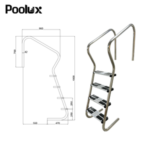 Escalera de piscina POOLUX OEM de acero inoxidable 304/316 con diseño inteligente 2 3 4 5 escalones - Product Image 6