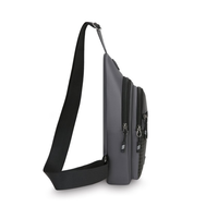 Sac bandoulière sport durable pour homme, sac de poitrine décontracté avec plusieurs poches zippées, sac hydrofuge, logo personnalisé