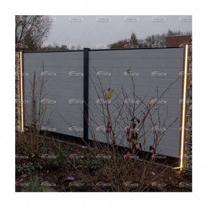 Vente en gros <span class=keywords><strong>180X180</strong></span> Ensemble de clôture WPC murale à lattes étanche pour l'extérieur, bois traité thermiquement au charbon de bois kaki complet - Product Image 5