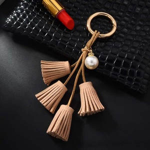 Korean Suede Cute Tassel <b>Key</b> Chain for Girls Leather Tassel Pearl Pendant <b>Car</b> Charm Ladies Keychains <b>Key</b> <b>Rings</b> Bag Pendant - Product Image 6