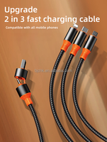 Câble USB-C 4-en-1 en nylon robuste 100W à charge ultra-rapide, conducteur en cuivre pur, 1,2 m, pour iPhone 14/13/12/11 Pro Max et Android BJC-A002