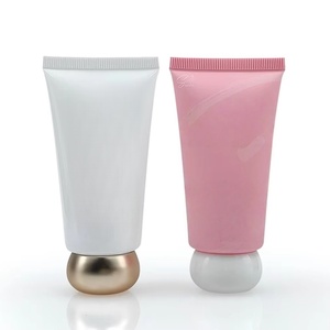 Tubo Cosmético de Plástico Suave para Loción Blanqueadora y Protector Solar, con Tapa Esférica de 50g, Impresión Blanca y Rosa, Diseño Único Personalizado, Precio de Fábrica - Product Image 6