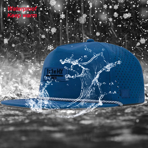 Không Có Cấu Trúc 5 Bảng Điều Chỉnh Thêu Logo Dây Snapback Cap Không Thấm Nước Hóa Đơn Phẳng <span class=keywords><strong>Snap</strong></span> Trở Lại Gorras Laser Cắt Lỗ Đục Lỗ Hat - Product Image 1