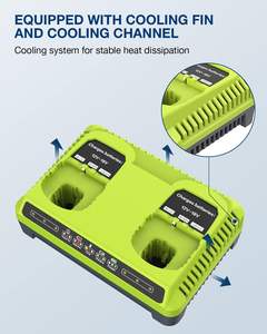 Chargeur P117 pour Ryobi 18v Chargeur rapide double <span class=keywords><strong>chimie</strong></span> Li-ion <span class=keywords><strong>Ni</strong></span>-CD <span class=keywords><strong>Ni</strong></span>-MH 12V-18V pour batterie Ryobi P100 P102 P103 - Product Image 3