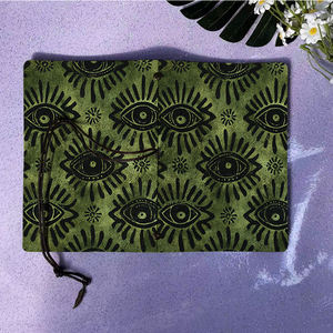 A6 fait à la main Vintage Notebook Tie Closure Papier jaune épais Cadeau réfléchi pour les partenaires d'affaires lors de réunions <span class=keywords><strong>avec</strong></span> Evil-Ey - Product Image 6