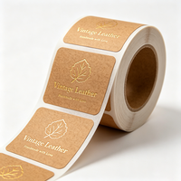 Etiquetas Adhesivas de Papel Kraft Marrón Claro y Oscuro con Impresión de Logotipo Personalizado TEDDY Black