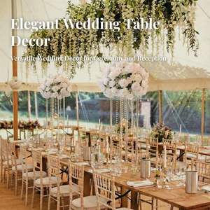 LANJO Wedding Centerpieces Vase <b>Clear</b> Flower Display Rack Decorations for T-Stage Reception Party Fiesta Event Home - Product Image 3