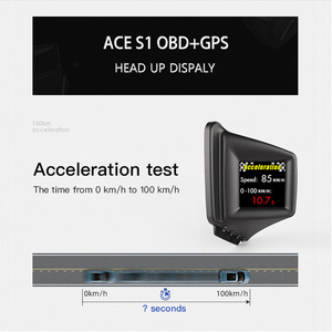 <span class=keywords><strong>VJOY</strong></span> Mises à jour HUD OBD2 GPS Jauge intelligente Affichage tête haute ACE S1 Pression de turbine Ordinateur de tableau de bord de voiture Diagnostic Noir 12 Vjoycar - Product Image 4