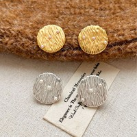 Boucles d'oreilles clous rondes en laiton plaqué or - Accessoire tendance, léger, luxueux et élégant pour les occasions spéciales et les anniversaires