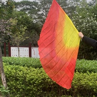 Drapeaux en soie Nayaking Ailes d'Ange avec tiges, bannière en soie translucide semi-circulaire peinte à la main, légère et fluide comme des plumes