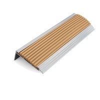 Profilé de protection antidérapant en aluminium pour escaliers avec insert en PVC, résistant à l'usure, pour la rénovation des marches en bois, pierre et carrelage