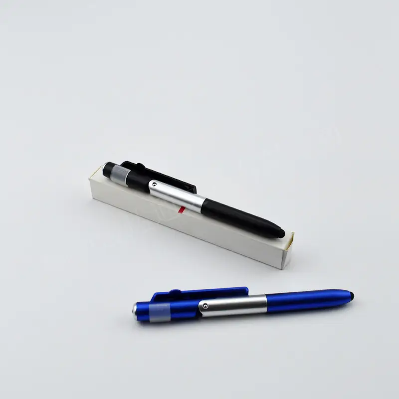 Porte-téléphone portable pliable multifonctionnel stylo lampe quatre en un cadeau publicitaire stylo lampe lumineuse