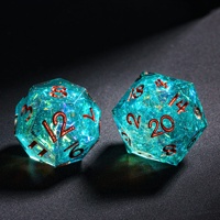 Pour Udixi Résine Sharp Edge Polyhedral Donjons et Dragons RPG Glitter Paper Jeu de dés colorés