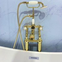Ensemble de douche de salle de bain en laiton chromé traditionnel au sol reconstituant des manières anciennes