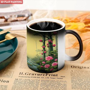 Novelty Gift Shop Mug 11oz Frosted Black <b>Ceramic</b> Heat Activated <b>Cup</b> - Product Image 5
