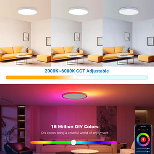 Lámpara de Techo LED de 12 Pulgadas y 24 W, Panel Ultrafino Empotrado, RGB Regulable, 2000K-6000K Ajustable, Lámpara Inteligente para Interiores del Hogar - Product Image 4