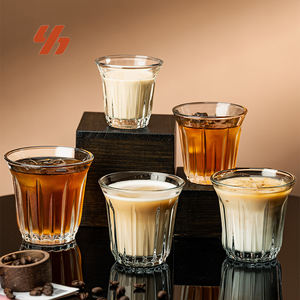 Taza de <span class=keywords><strong>Café</strong></span> de Vidrio Templado Transparente, Anti-Escaldaduras, para Latte, Espresso y Capuchino, Estilo Moderno y Lujoso para Hogar o Cafetería - Product Image 1