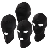 Masque en dentelle élastique pour adultes SM, couvre-tête intégral pour femme, masque pour les yeux noir/rouge, équipement de bondage