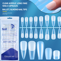 120 Uds Prensa en uñas postizas ataúd semiesmerilado cubierta completa UV Gel uñas puntas falsas cápsula extensión HERRAMIENTA DE MANICURA