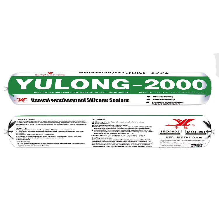 YULONG OEM 100% silikon sosis suhu tinggi sealant bahan bangunan sealant silikon