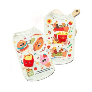 Gilet d'été respirant en soie glacée pour chiens et chats, motif animalier mignon avec motif alimentaire - Product Image 5
