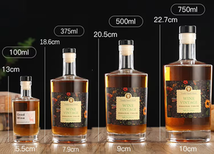 Botellas de Vidrio Transparente con Rayas Verticales de 100ml-750ml, Tapa de Rosca, para <span class=keywords><strong>Vodka</strong></span>/Whisky/Tequila/Ron, Envases para Licores, Venta al Por Mayor Directa de Fábrica - Product Image 5