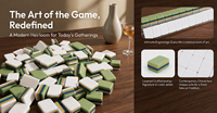 Juego de Mahjong Americano Personalizado con Fichas Verdes, Empujadores, Bolsa de Viaje Portátil, Juego de Lujo Moderno