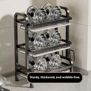 Estante de Cocina Multifuncional de Metal, Escurridor de Platos de Acero al Carbono, Organizador de Cubiertos y Palillos para Encimera - Product Image 4