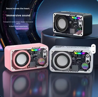 Haut-parleur Bluetooth Mecha Transparent BT 5.3 Étanche DC LED RGB Coloré Sans Fil Extérieur Mini Subwoofer Série Bureau Cannon Horloge