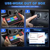 Herramienta de Diagnóstico Automotriz Universal Kingbolen S800 de Cuatro Sistemas, Escáner OBD2 para Todos los Autos, Actualización de Software Gratuita de por Vida