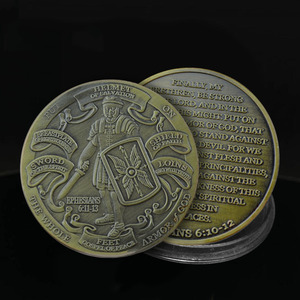 Moneda Conmemorativa de 40 mm con Diseño de Armadura de Dios en Relieve, Patrón de Soldado, Oración de Efeso - Product Image 4