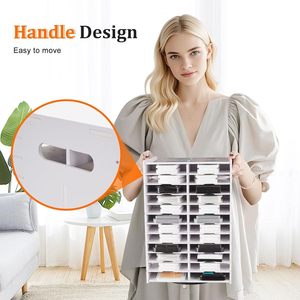 Caja de Almacenamiento de Accesorios para Taladro Hecha a Mano, Soporte Giratorio de 48 Ranuras para Almohadillas de Tinta, Discos de Sellos y CDs, Tipo Vertical Rectangular - Product Image 3