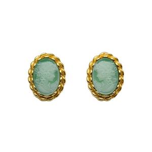 Français Vintage Élégant Haut Sens Cour Boucles D'oreilles Sculpté <span class=keywords><strong>Camée</strong></span> Tête <span class=keywords><strong>sur</strong></span> Argent Sterling À La Mode Style Fête Cadeau pour Dames - Product Image 1