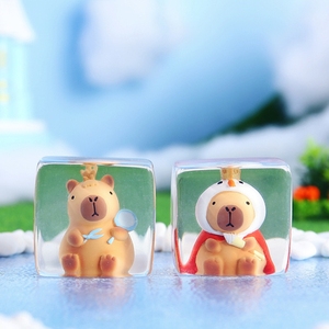 Figurine <span class=keywords><strong>de</strong></span> Kapibara mignonne et créative, en forme <span class=keywords><strong>de</strong></span> glaçon, anti-stress, décoration <span class=keywords><strong>de</strong></span> bureau, fabriquée en Chine, pour les enfants <span class=keywords><strong>de</strong></span> 7 à 12 ans, en résine XINZHIJI 1/12 - Product Image 4