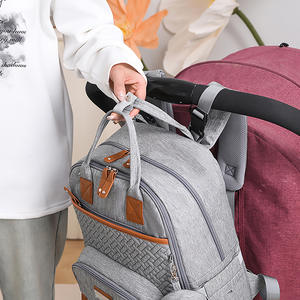 Sac à couches pour bébé léger multi-poches étanche haute capacité sac à dos pour maman avec porte-bouteilles isolés - Product Image 5