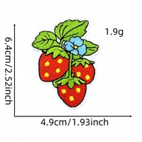 Patchs thermocollants brodés fraises en gros, appliques mignonnes fruits, crème glacée, pot de fleurs pour vêtements, sacs, décoration DIY