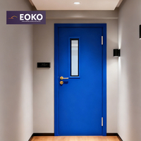 Porte coupe-feu EOKO homologuée 90 minutes avec panneau de vision et barre anti-panique pour bâtiment commercial, double battant, grande taille