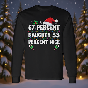 Camiseta de manga larga Six Seven Christmas 67 Percent Naughty Nice Lights - Product Image 3