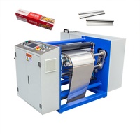 Machine semi-automatique de rembobinage et de fabrication de rouleaux de papier aluminium pour petits usages domestiques, avec un diamètre maximal de 120 mm et une vitesse élevée de 50-150 m/min