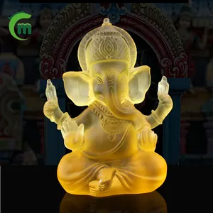 Trang trí nội thất phong thủy Ganesha Ấn Độ sang trọng trang trí Ganesha trang trí may mắn hiện đại pha lê Ganesha tượng