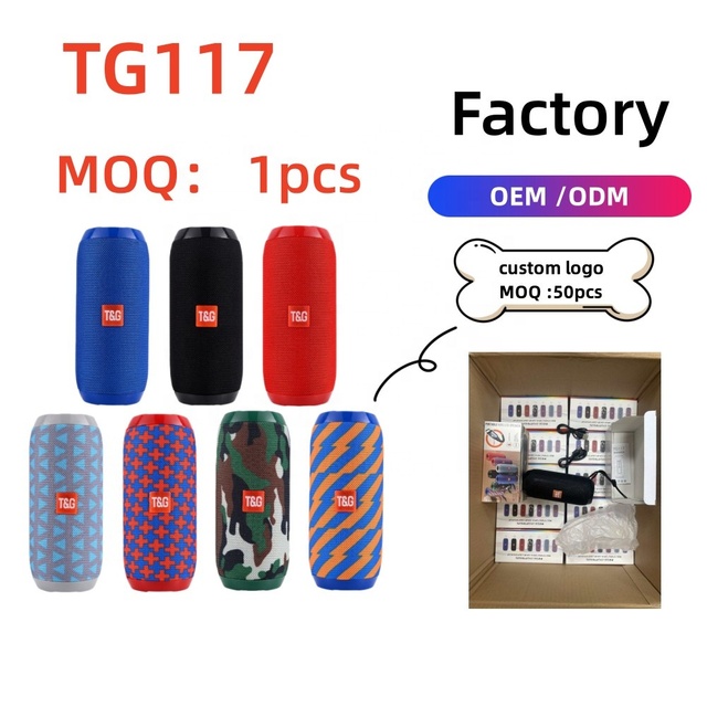 OEM T&G TG117 Speaker Outdoor Mini Wireless for V5.3 Waterproof Speaker with USB TF/SD Support 10-15h Battery Life