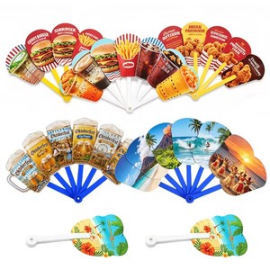 Abanicos de Mano Plegables Pequeños de Plástico Personalizados Beach Street, Abanico de Mano Circular de Plástico Personalizado de Alta Calidad - Product Image 2