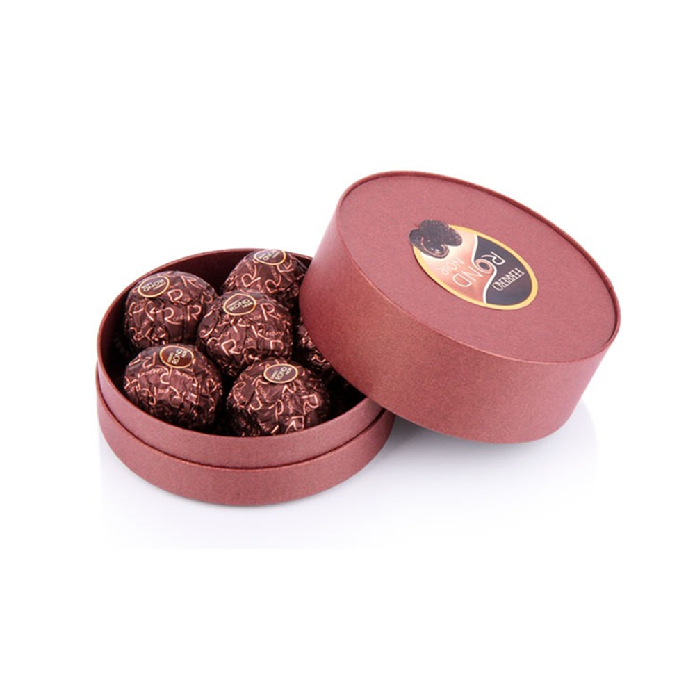Custom Logo Food Grade Cookie and Cake Paper Container Round Chocolate Boxes Paper Boxes for Chocolate and Candy Storage