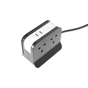 Çok çıkışlı USB uzatma güç soketi şeridi UK dişi uçlu uzatma kablosu kablo ile