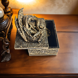 Шкатулка для украшений в виде статуи дракона-средневековый Фэнтезийный миф с крышкой, коробка для украшений в виде сокровищ, коллекция украшений в виде статуи дракона, подарочная коробка - Product Image 3