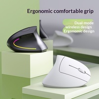 Souris optique sans fil à 6 boutons, design ergonomique vertical, fonctionnement silencieux, double mode, alimentation USB, capteur photoélectrique
