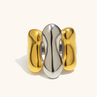 Bague en acier inoxydable plaqué or 18 carats, créative, élégante et tendance, personnalisée, en forme de saucisse grillée, pour femmes, par Dingran