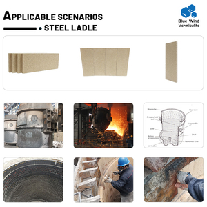 Plaques réfractaires en <span class=keywords><strong>vermiculite</strong></span> pour cuves à acier, densité 750 kg/m³, 48 % SiO2, 14 % Al2O3, fabriquées par Millegap Factory - Product Image 5